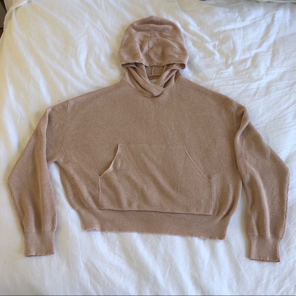 Knit blush hoodie